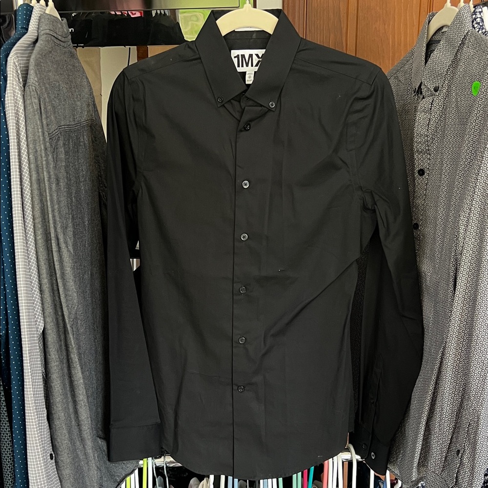 Express Men's Sleek Black Dress Shirt